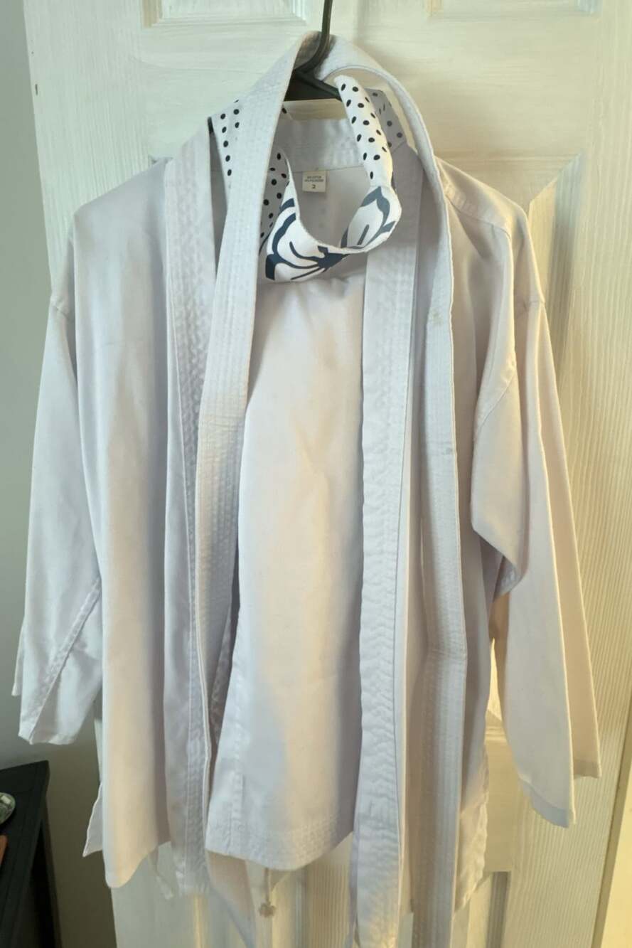 Karate Kid costume Unbranded Martial Arts Uniform Gi Size 2 White Cotton Blend